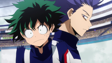 Hitoshi sneaks up on Izuku
