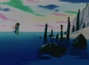 Oceanus Shenron davant Goku i Pan