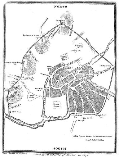 Sketch of the outworks of Bristol in 1644