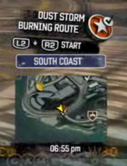 Dust Storm Burning Route Location