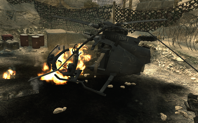 File:Crashed AH-6 Little Bird Just Like Old Times MW2.png