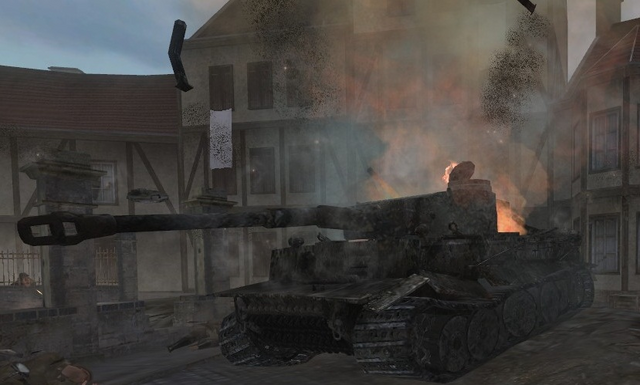 File:Destroyed Tiger I CoD2.png