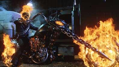 Ghost rider flaming bike