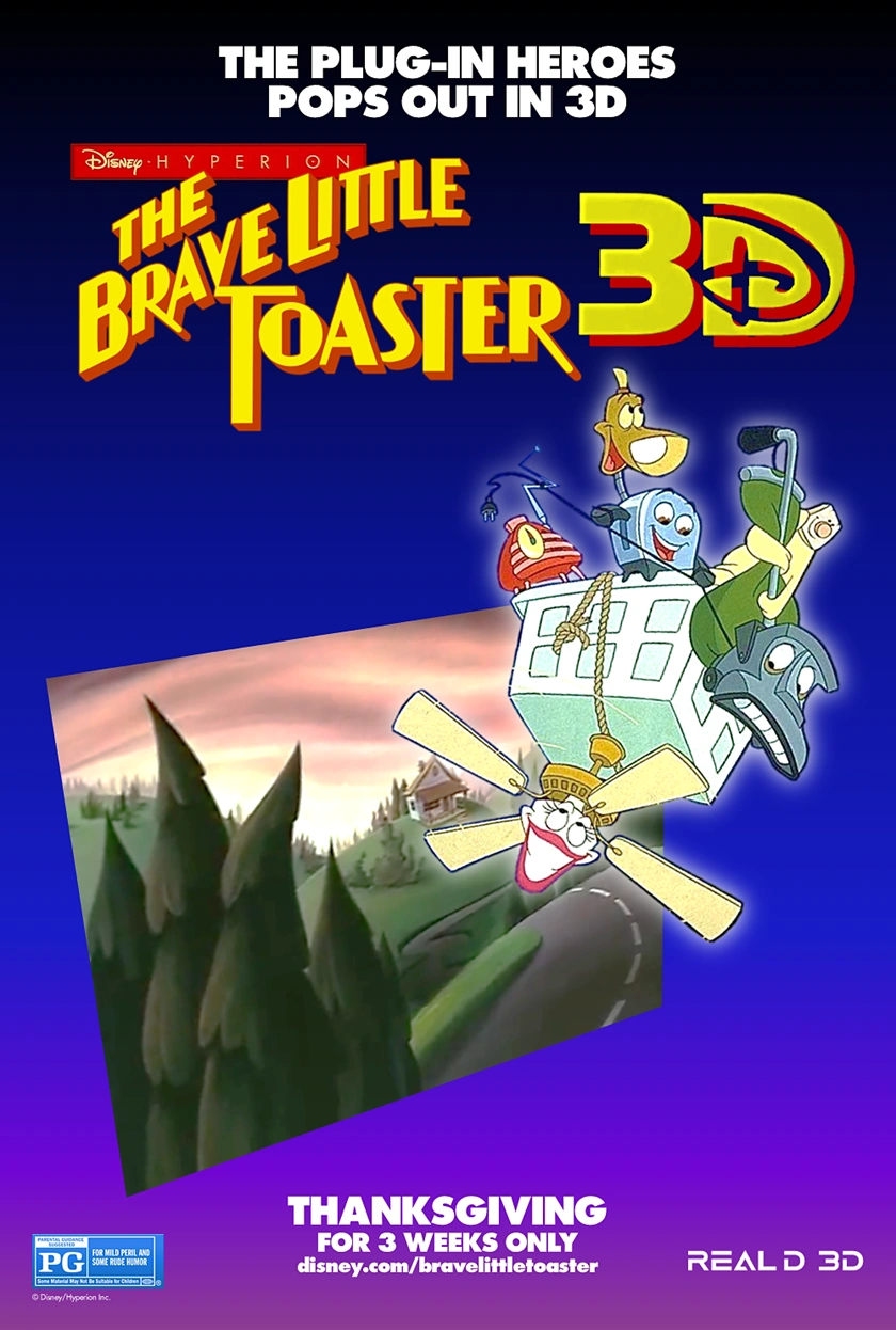 Image Disney•Hyperion's The Brave Little Toaster 3D rerelease poster