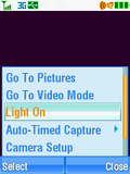 Motorola V3xx Camera Light Menu