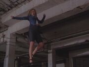 Phoebe levitates in parking garage.jpg