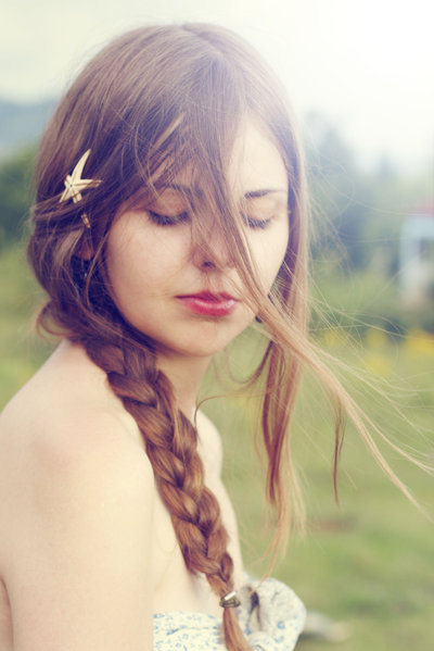 Teen Girls Brown Hair Blue Eyes In Nature Teen Girls Brown Hair Blue Eyes In Nature