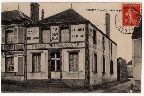 Cpa-cherisy-auberge-cheval-blanc