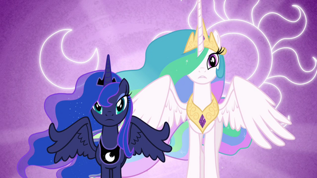 File:800px-Luna and Celestia with their cutie marks in the background S3E01.png