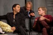 Haymitch, Cinna, and Peeta