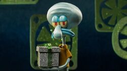 Squidward in stop-motion