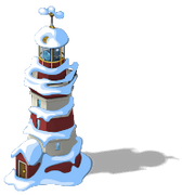 Red Lighthouse snow