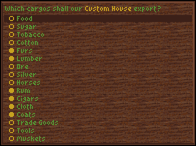 Custom house interface (Col)