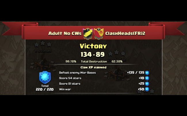 CLASH HEADS (FR)2 - WAR RESULTS PIC 2