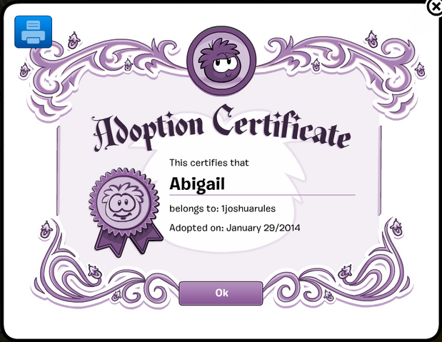 File:1joshuarulesAdoptingPurplePuffleAbigailAdoptionCertificate.png