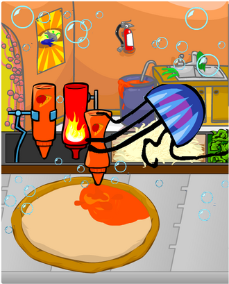 Jellyfish Making Pizza