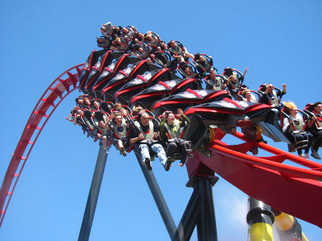 File:X-Flight train exiting inversion.jpg