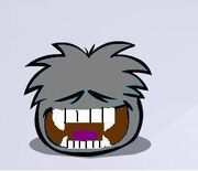 Vampuffle grinning