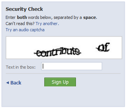 Facebook captcha