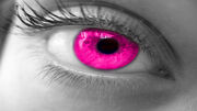 Girl with pink eyes