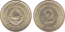 Yugoslavia 2 dinara 1984
