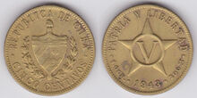 Cuba 5 centavos 1943