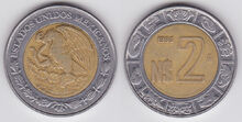Mexico 2 nuevos pesos 1995