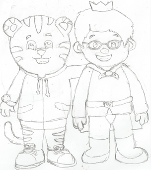Daniel Tiger and Prince Wednesday Drawing