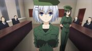 Origami awaiting her punishment