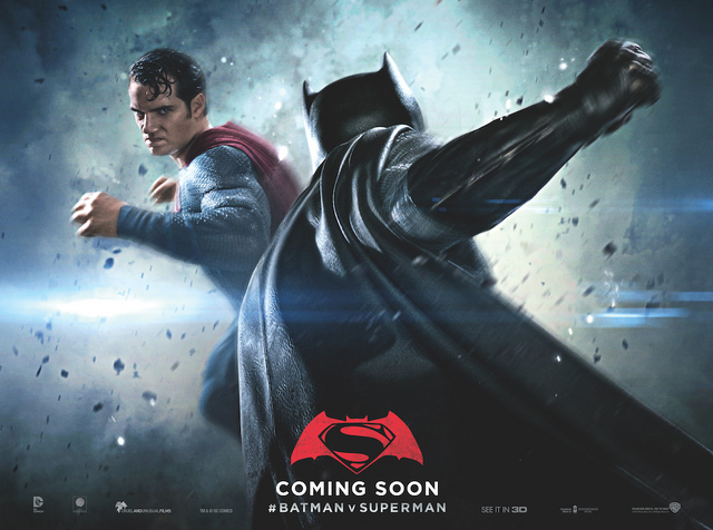 File:Batman v Superman Dawn of Justice quad poster - Superman facing Batman.png