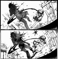 Chaplin and Minatsuki unknowingly attack each other