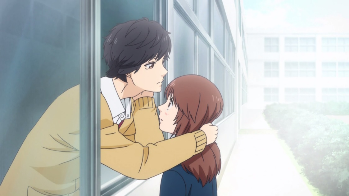 ao haru ride kou and futaba kiss