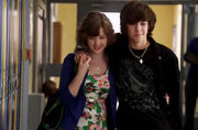 Clare and Eli at their lockers