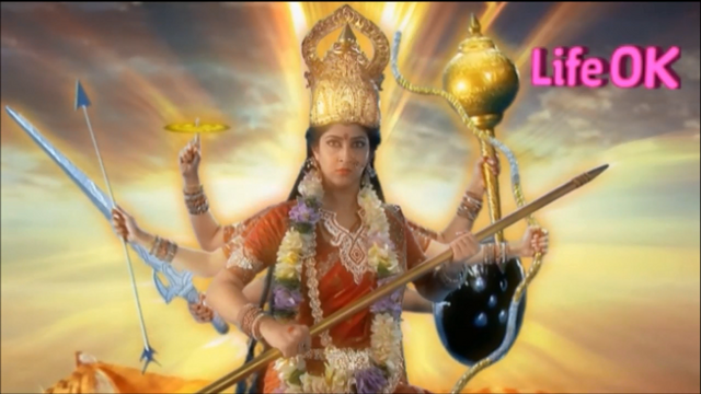 File:Eight-Armed Radiant Goddess Durga Prepared For Battle.png