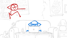 Red teasing Blue