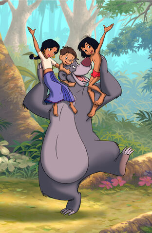 File:Mowgli is with Shanti Ranjan and Baloo the Bear.jpg