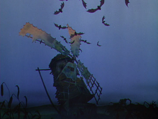 File:Bats coming out of The Old Mill in the morning.png