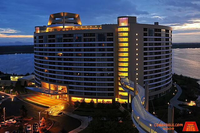 File:Bay Lake Tower Sunrise.jpg