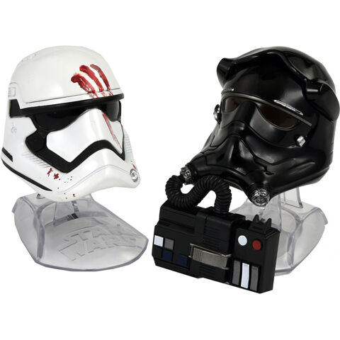 File:Finn and First Order Tie Pilot Helmets Black Series.jpg
