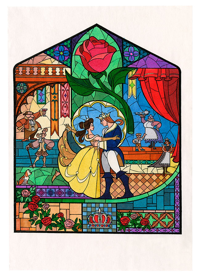Beauty And The Beast Stained Glass Window Image - Beauty-and-the-Beast-Concept-Art-Stained-Glass.jpg | Disney
