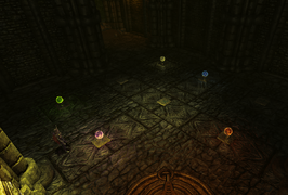 To Find a Wizard - Champion Academy orbs placed on runes (D2 FoV quest location)