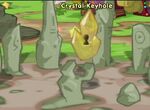 Features crystal keyhole