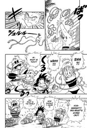 The Dragon Ball Gang are tied up by General Blue