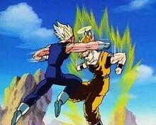 Goku and Majin Vegeta begin thier epic battle