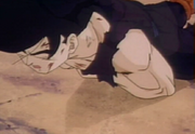 Teen gohan fells to ground dead