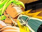 Vegeta punches Broly