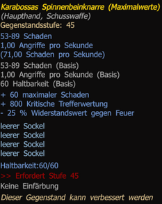 Karabossas spinnenbeinknarre