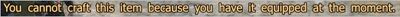 Equiped item message