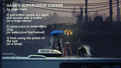 Gage makes coffee