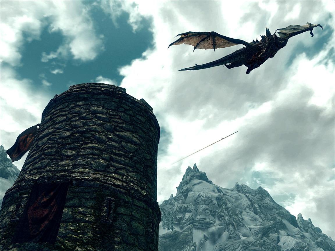 Image result for skyrim western watchtower dragon